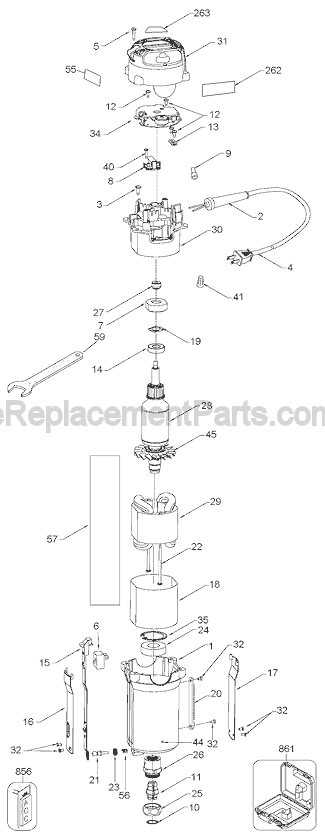 Page C Diagram and Parts List for 894 Type 2 Porter Cable Router